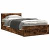 Bed Frame with Headboard Smoked Oak 75 x 190 cm Engineered Wood