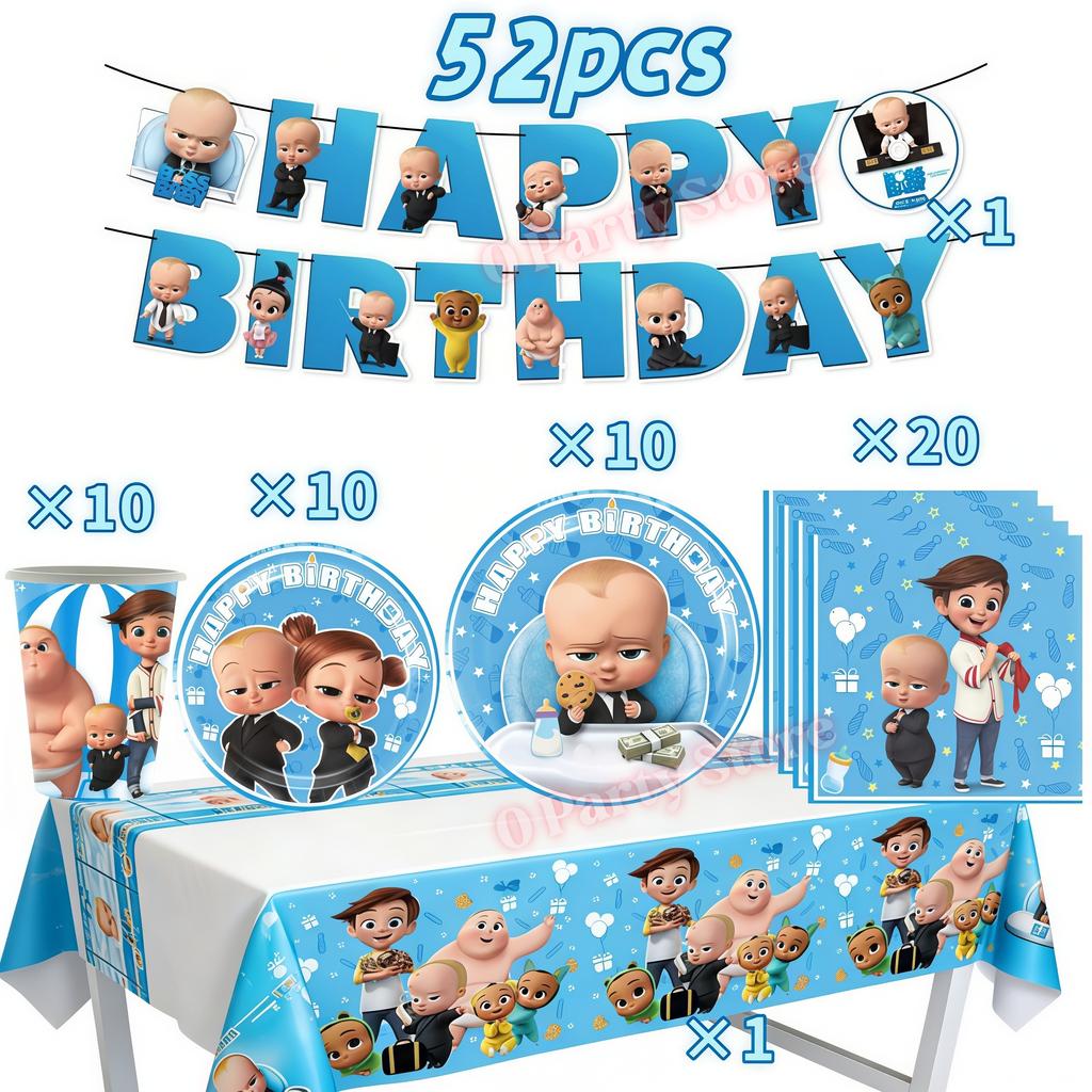 Bossed Baby Thema Neugeborene 1. Geburtstag Party Deko Becher Teller Luftballon Jungen Geburtstag Dekorationen Babyparty Zubehör Partygeschenke