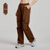 Women's High-End Yoga & Running Cargo Pants with Pockets - Elastic Waist & Drawstring Cuffs
