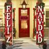 2pcs Door Couplet Banner New Year & Christmas Porch Decoration