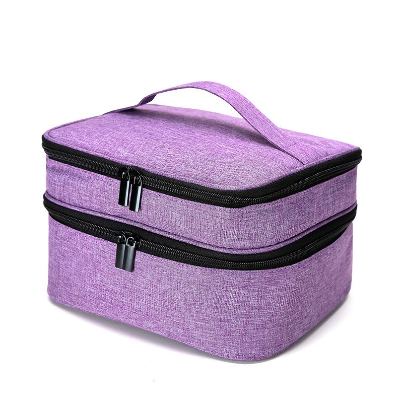 Double-Layer Portable Nail Polish & Essential Oil Organizer Bag - 30 Compartments