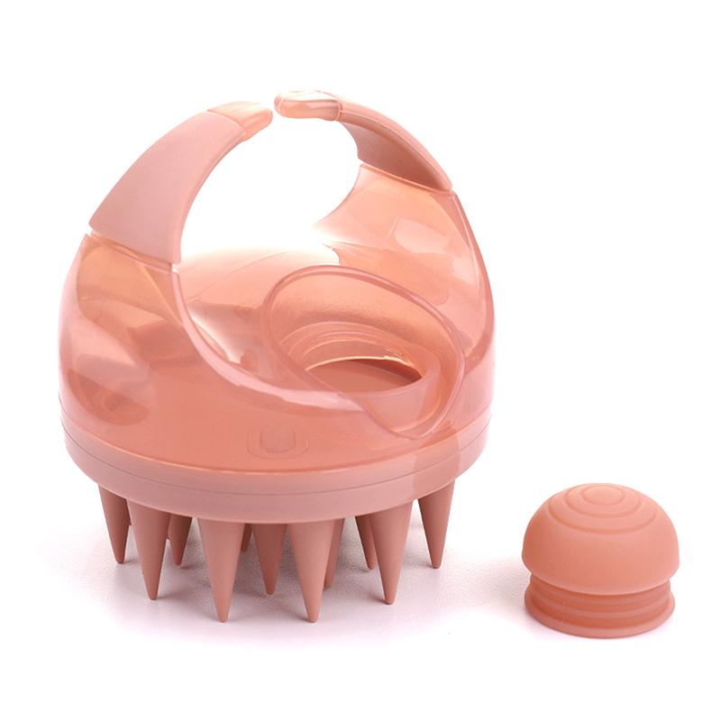 Silikonowa Szczotka do Szamponu z Dozownikiem Oleju, Głowica Masująca z Rączką, Szczotka do Włosów, Masażer Skóry Głowy, Szczotka do Skóry Głowy