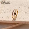 EManco Classic Geometric Stackable Stainless Steel Ring Gold Color Female Work Dating Essential Accessory