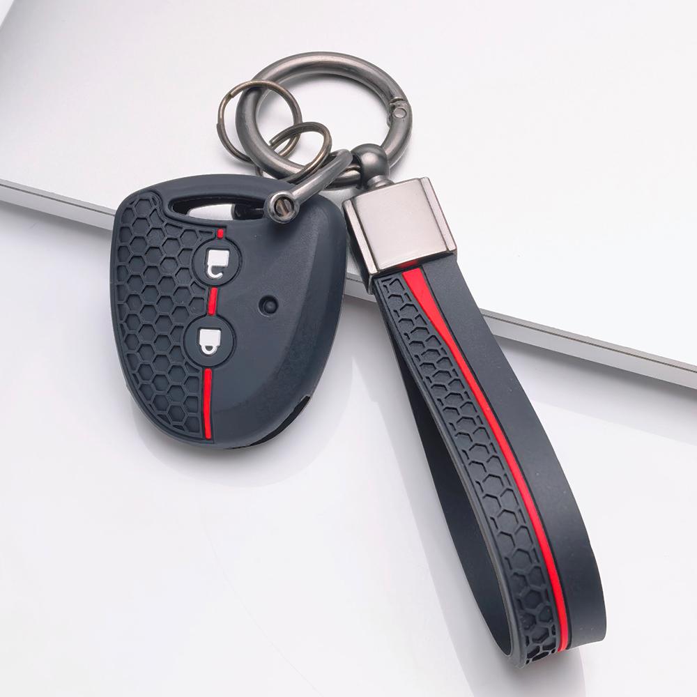Housse de clé pour Toyota Hilux Yaris Corolla Rav4 Vigo Vitz Echo Ancien avec Porte-clés Protection Anti-rayures Protection Antichoc Texture Grip Doux