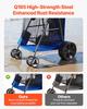 Strandkarre mit großen Rädern für Sand, 75 kg Tragfähigkeit, Robuster faltbarer Strandwagen mit 250 mm Vollgummirädern, Isolierte Kühltasche, Sonnenschirm