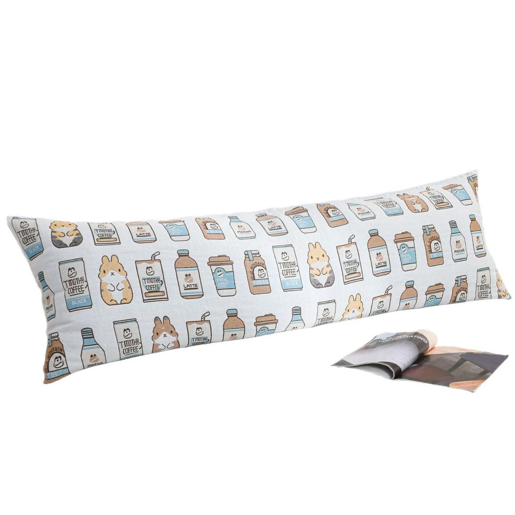 Doppelt verlängerte Version, Einfacher Musselin verdickter Baumwoll-Kissenbezug, Weicher Cartoon-Sofa-Kissenbezug, Rutschfest und fällt nicht ab
