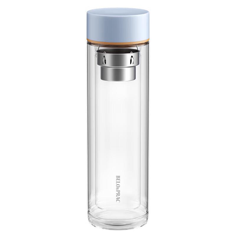 Beiloke Blue Love Borosilicate Glass Tea Infuser Bottle