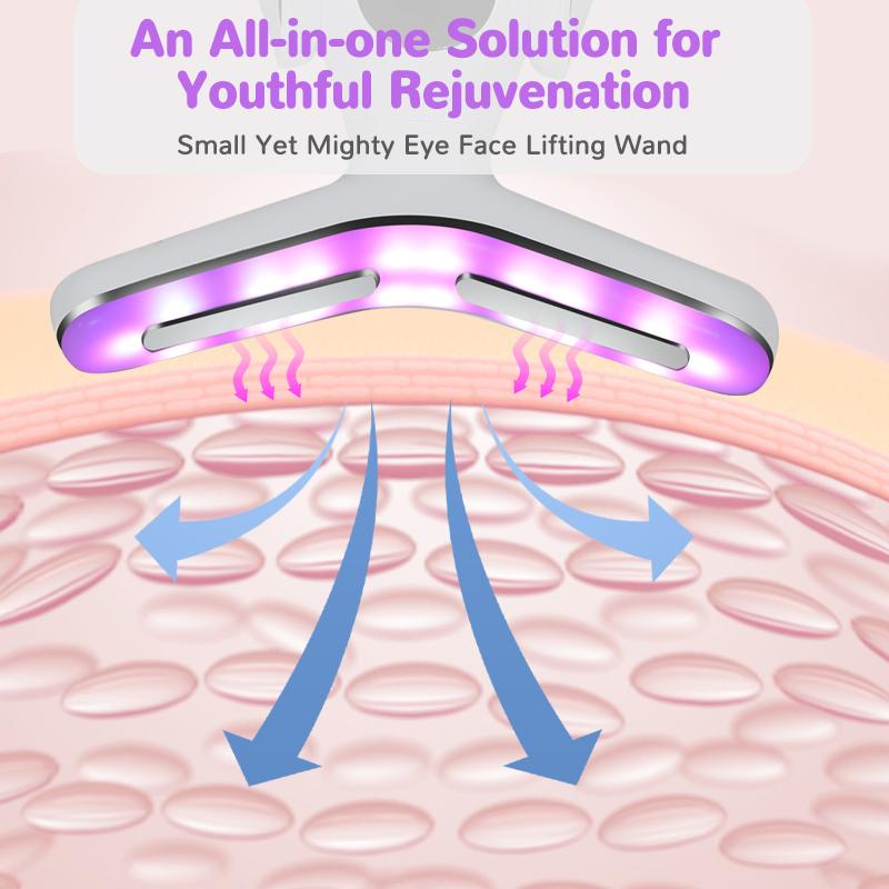 7-färgs LED-krage med massage för nackrynkor - Professionell anti-åldringsapparat med mikroström & Hudvård för hemmabruk