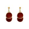 Vintage Maillard Wine Red Earrings Elegant Stud Jewelry For Women Autumn Winter Fashion