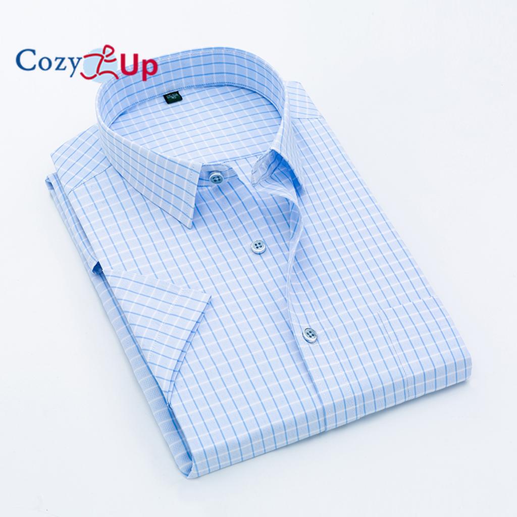 Útulná pánská tenká kostkovaná košile s krátkým rukávem Business ležérní košile
