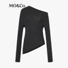 MO&Co. Women's Asymmetric Collar Wool Sweater