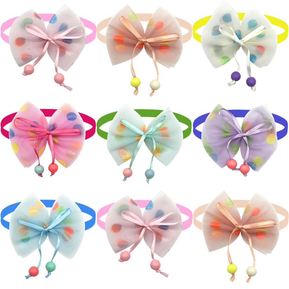 

New 50/100pcs Mesh Dog Bow Ties Pet Dog Grooming Accessories Exquisite Pet Dog Cat Bowties Collar Dog Grooming Accessories 50pcs