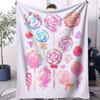 Viral Sweet Style  Lollipop Printed Pattern Blanket Soft And Comfortable Small Cover Blanket Suitable For Car Dormitorie Office