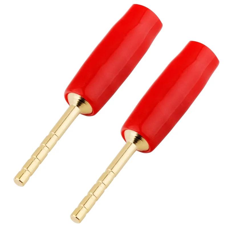 20PCS 2mm Gold Plated Screw Type Small Banana Plug Pin Audio Speaker Cable Connector Copper Straight Male Connector