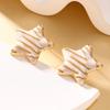 Colored Dripping Oil Starfish Star Titanium Steel Earrings Enamel Gold-Plated High Quality Earrings Beach Jewelry Gifts