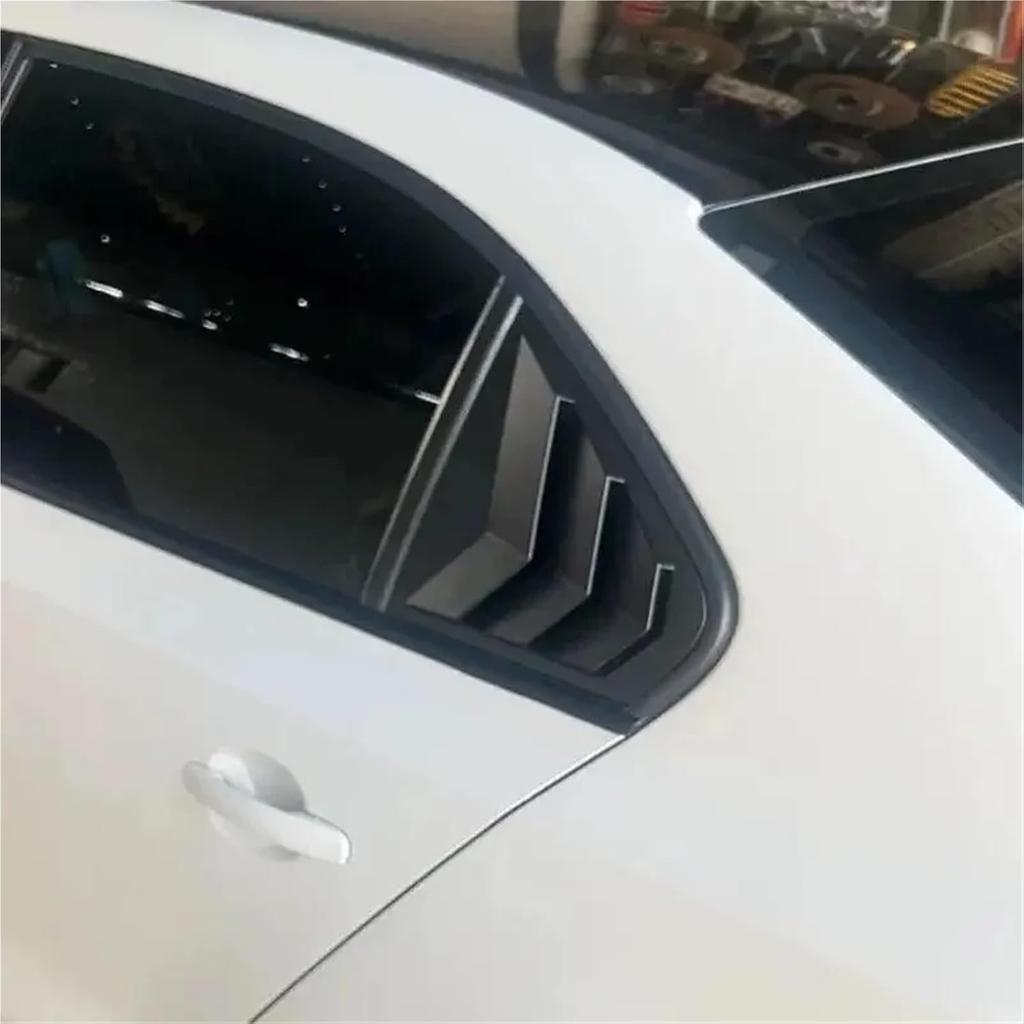 Car Rear Window Louver Shutter Cover Compatible for Jetta MK6 2012 2013 2014 2015 2016 2017 2018 Side Vent Blinds Trim Sticker(Gloss Black)