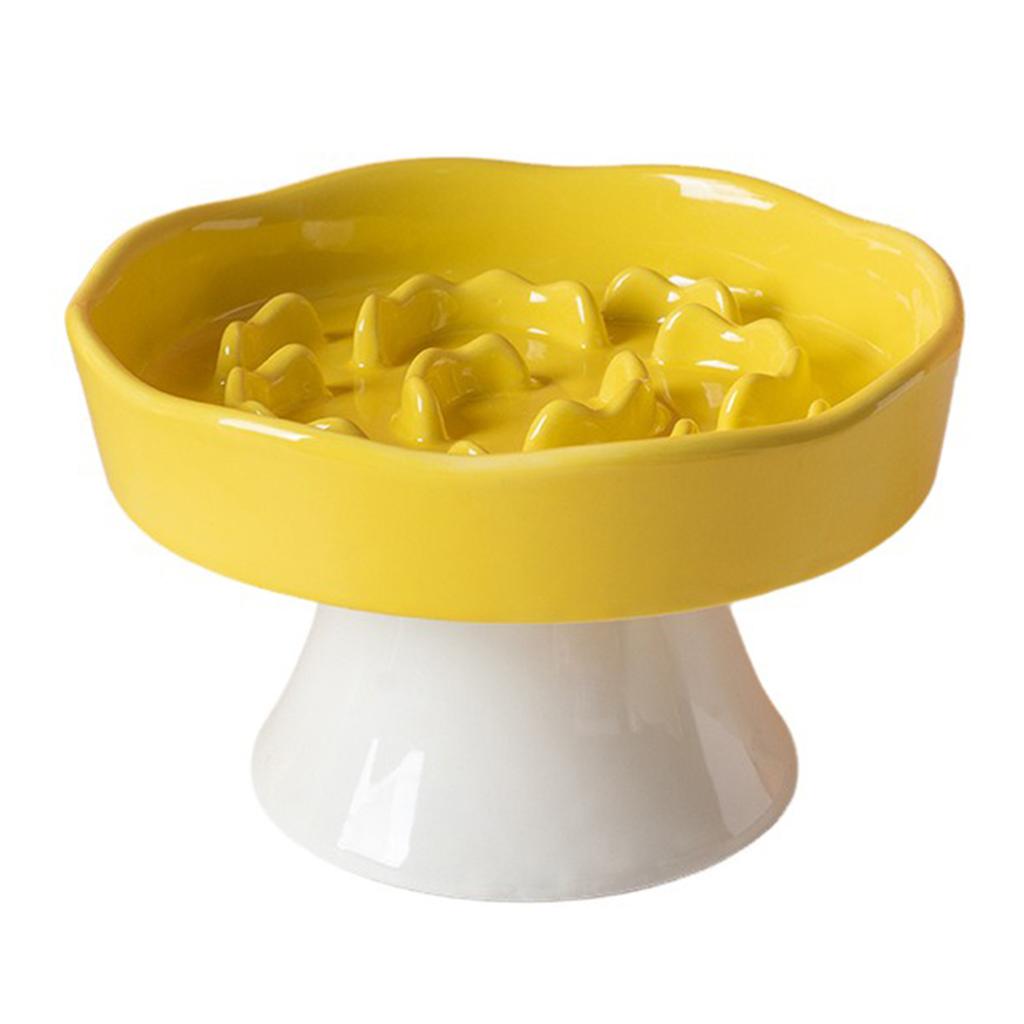 High Ceramic Slow-Feeding Food Bowl Scientific Slow-Eating Design For Digestion Modern Minimalist Home Decor Aesthetic