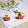 Stylish Red Apples Core Shaped Resin Jewelry Piece Accessories Perfect for Daily Wear, Parties, or as a Romance Gift