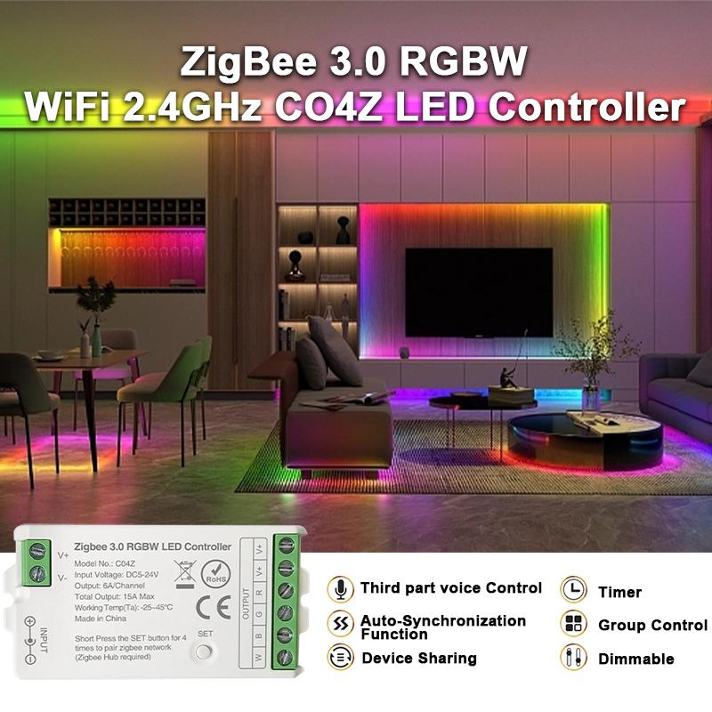 Zigbee 3.0 LED Controller WiFi APP Remote for PWM Dim CCT RGB RGBW RGBCCT LED Strip Bridge Tuya Gateway Voice Control DC5V-24V