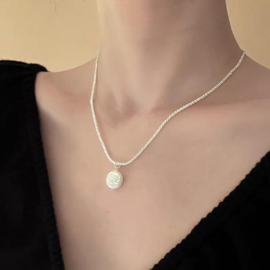 Women Necklace Faux Pearl Charm Adjustable Length Pendant Necklace Lightweight Exquisite Design Necklace Jewelry Gift