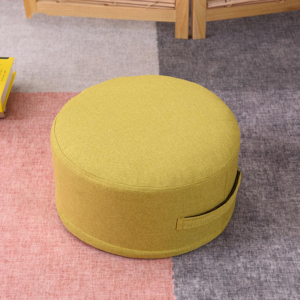 

Floor Sitting Cushion Footstool, Round Seating Sofa Pouf Foot Leg Rest Step Stool Ottoman Pillow Chair with Removable Cover
