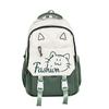 2026 New Large Capacity Nylon Backpack Student Simple Cute Cat School Bag Multifunctional Storage Pack