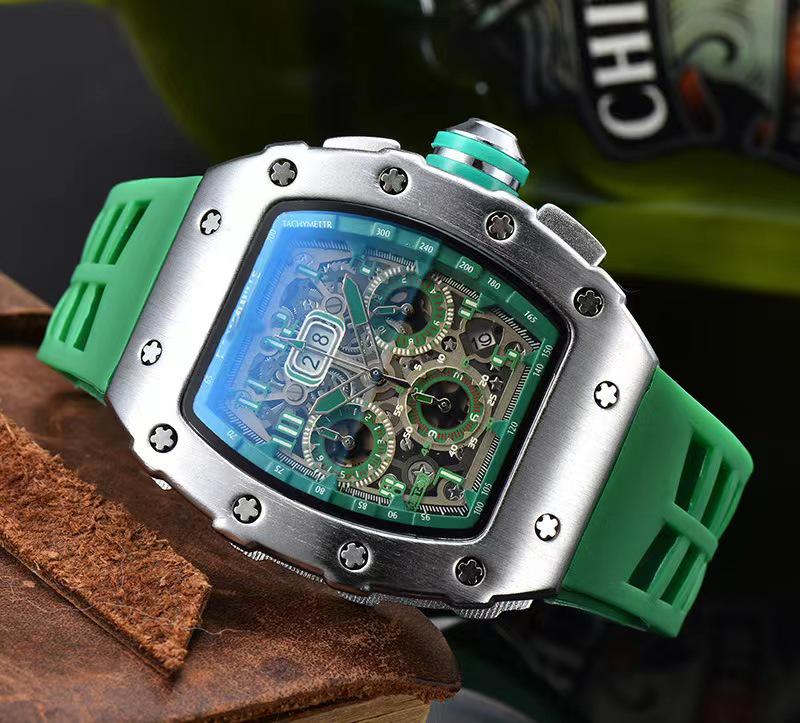 Iridescent Wine Barrel Men's Multifunctional Waterproof Watch