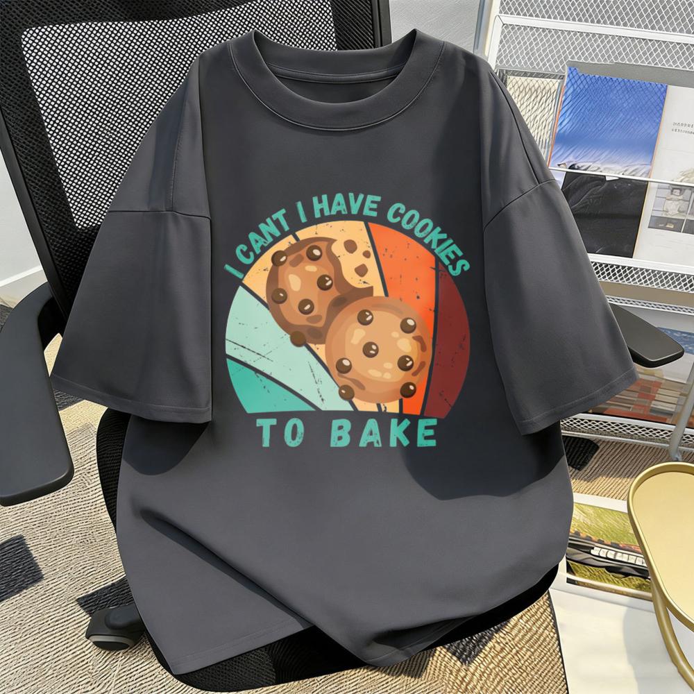 Cookie Baking Humor Cotton Tshirt Casual Streetwear Unisex Tee Retro Food Theme Gift For Baker Trendy Summer Shortsleeve Tops
