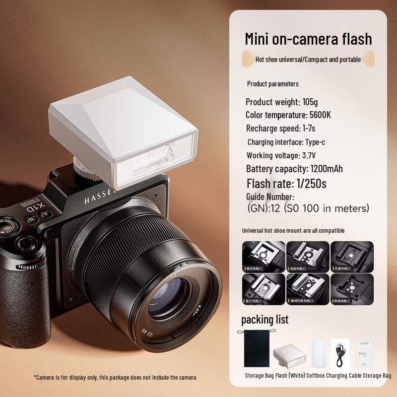 Universal Mini On-Camera Flash Light for Sony, Fujifilm, Canon, Nikon, Panasonic.