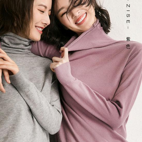 Maglione pullover a collo alto in pile da donna - Versatile e vestibilità aderente