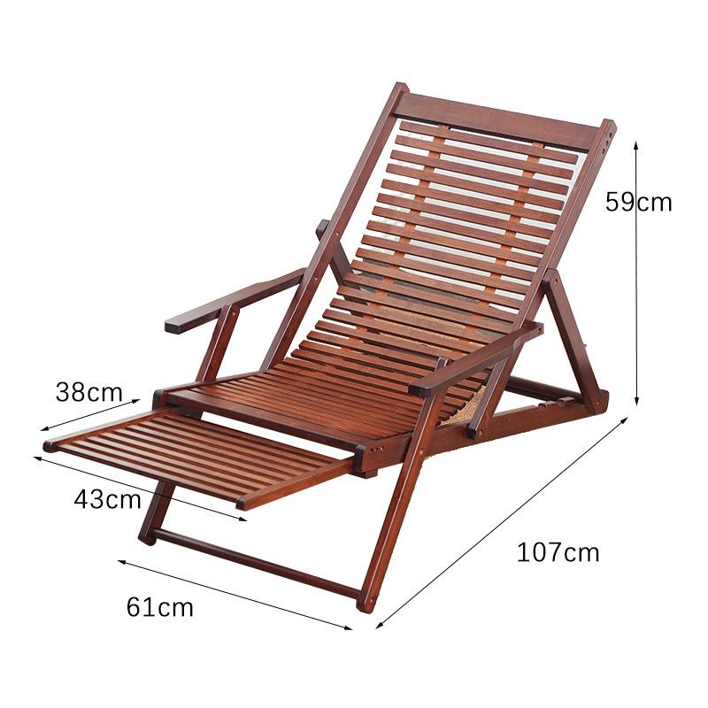 Bamboo Foldable Lounger Chair with Armrests & Footrest, Ideal for Lunch Breaks, Reclining, or Sitting; Perfect for Balcony Leisure