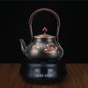 1300ML Red Copper Teapot Uncoated Roasted Black Pure Copper Boiling Water Kettle Retro Style Kung Fu Tea Set