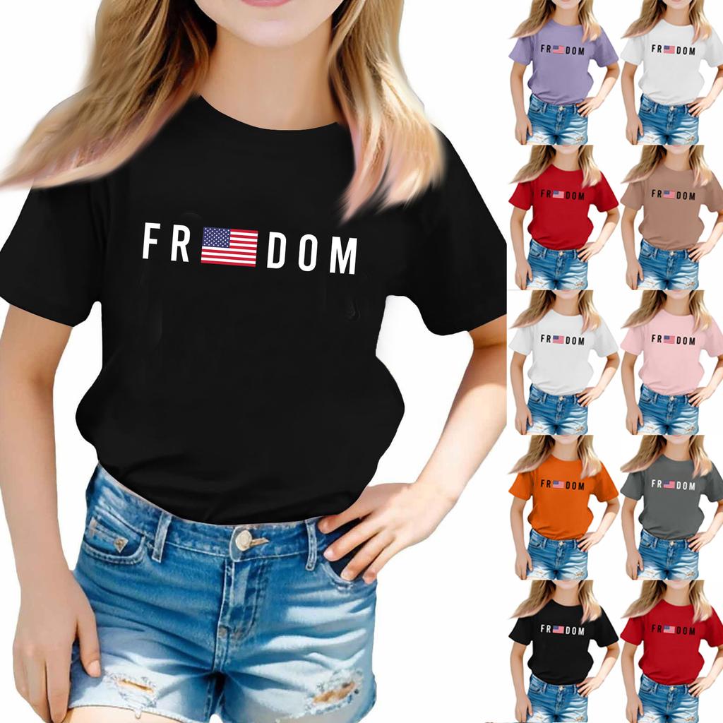 Toddler Girl Boy T-Shirts Kids Top Boys And Girls Printed Short Sleeved T-shirt 1-12Y Summ