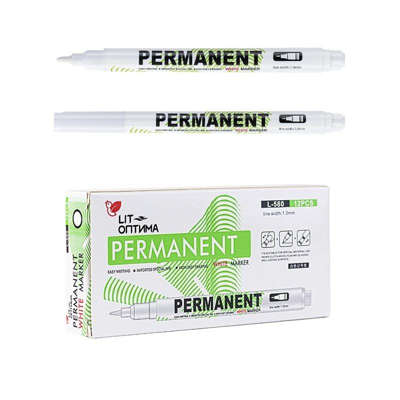 10Pcs Water Resistant White Marker Pen Alcohol Paint Oily Tire Painting Graffiti Pens Permanent Gel Pen for Fabric Wood Leather 10MM