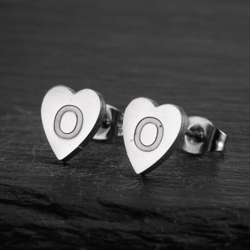 2025 Women's Retro Stainless Steel Alphabet Stud Earrings: Geometric & Simple Design