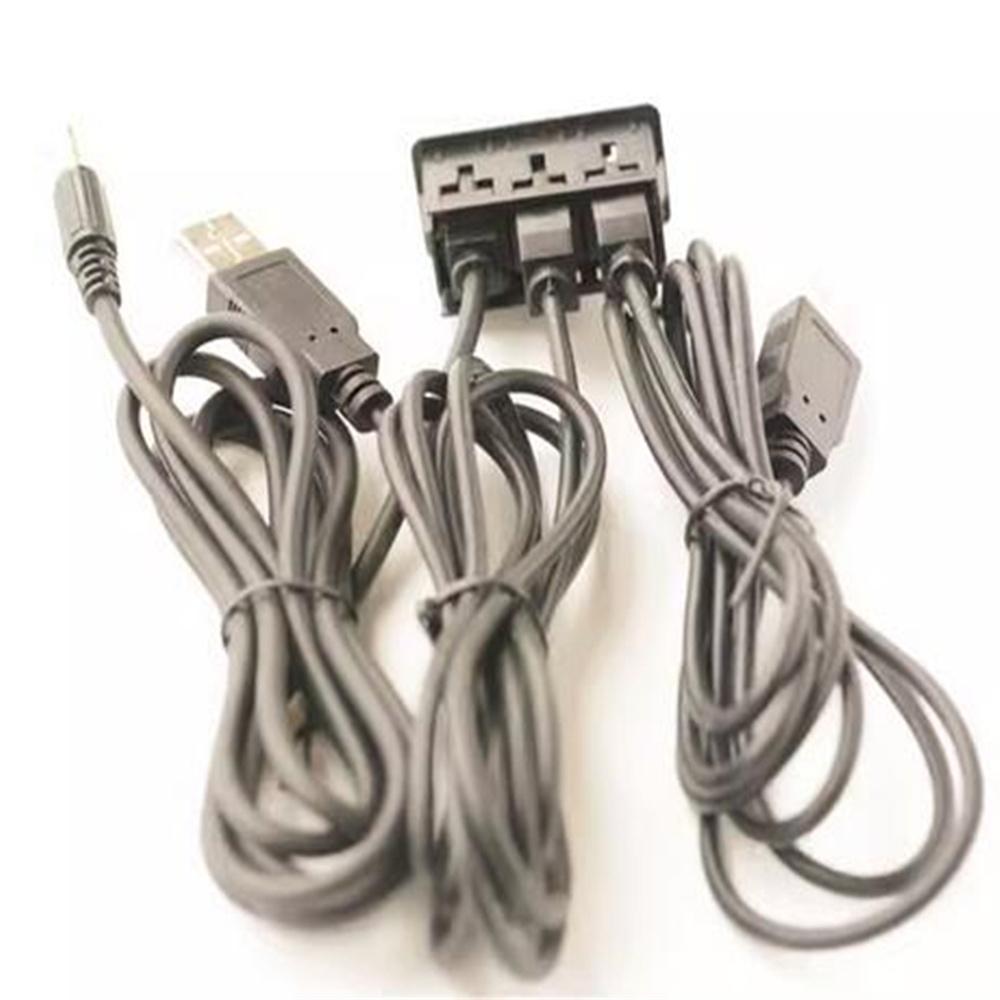 Car Dash Mount AUX Type-C USB Port Socket Panel USB Extension Adapter Cable 1.5m