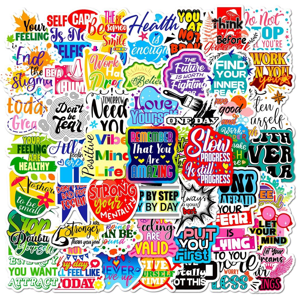 200 Creative Illustrations In English Motivational Passionate Phrases Stickers Decorative Folders, Pencil Case Refrigerators