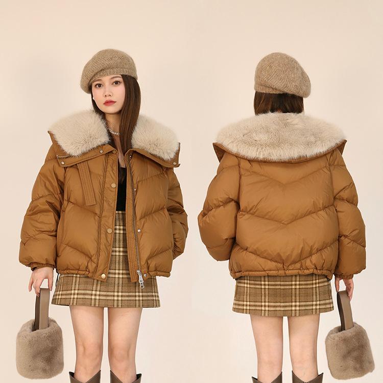 Winter Jacket Women's Cotton Coat Fashion Fur Collar Down Cotton Jacket Short Parka Thick Warm Casual Cotton Overcoat