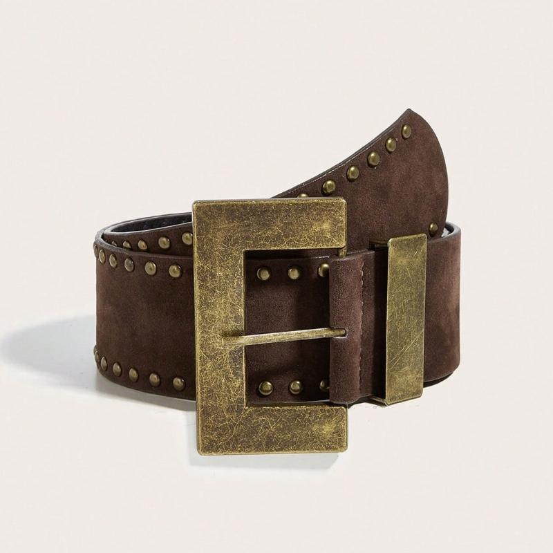 Edgy Studded Punk Belt With Adjustable Length Durability Synthetic Leather for Men and Women