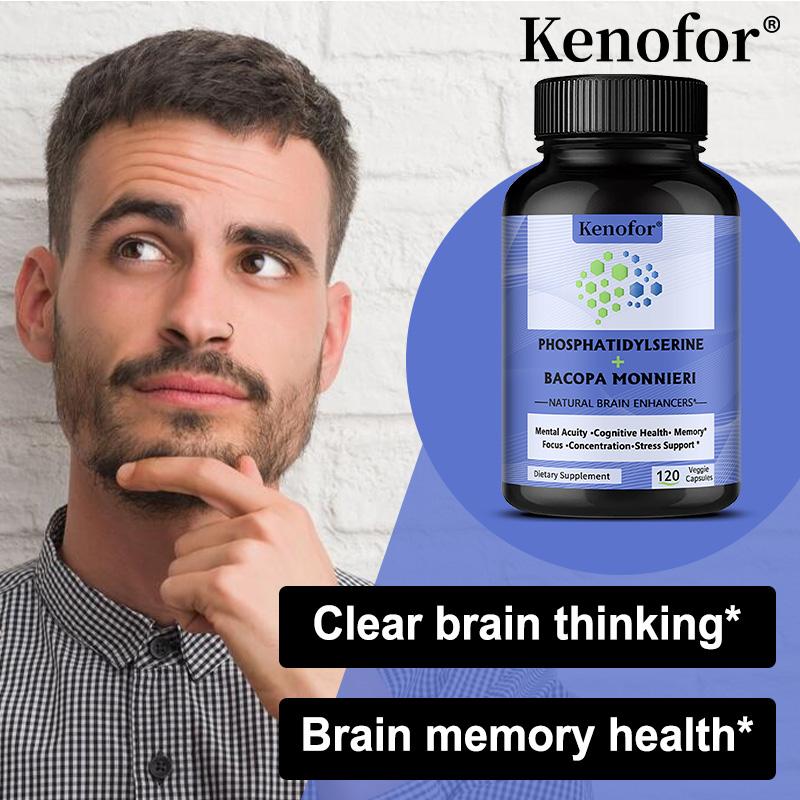 Phosphatidylserin & Bacopa Monnieri Extrakt Vegetarische Kapseln, Kräuter-Nahrungsergänzungsmittel, 120 Kapseln