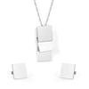 Geometric Round Steel Bead Earrings And Necklace Set Fashion Women Jewelry