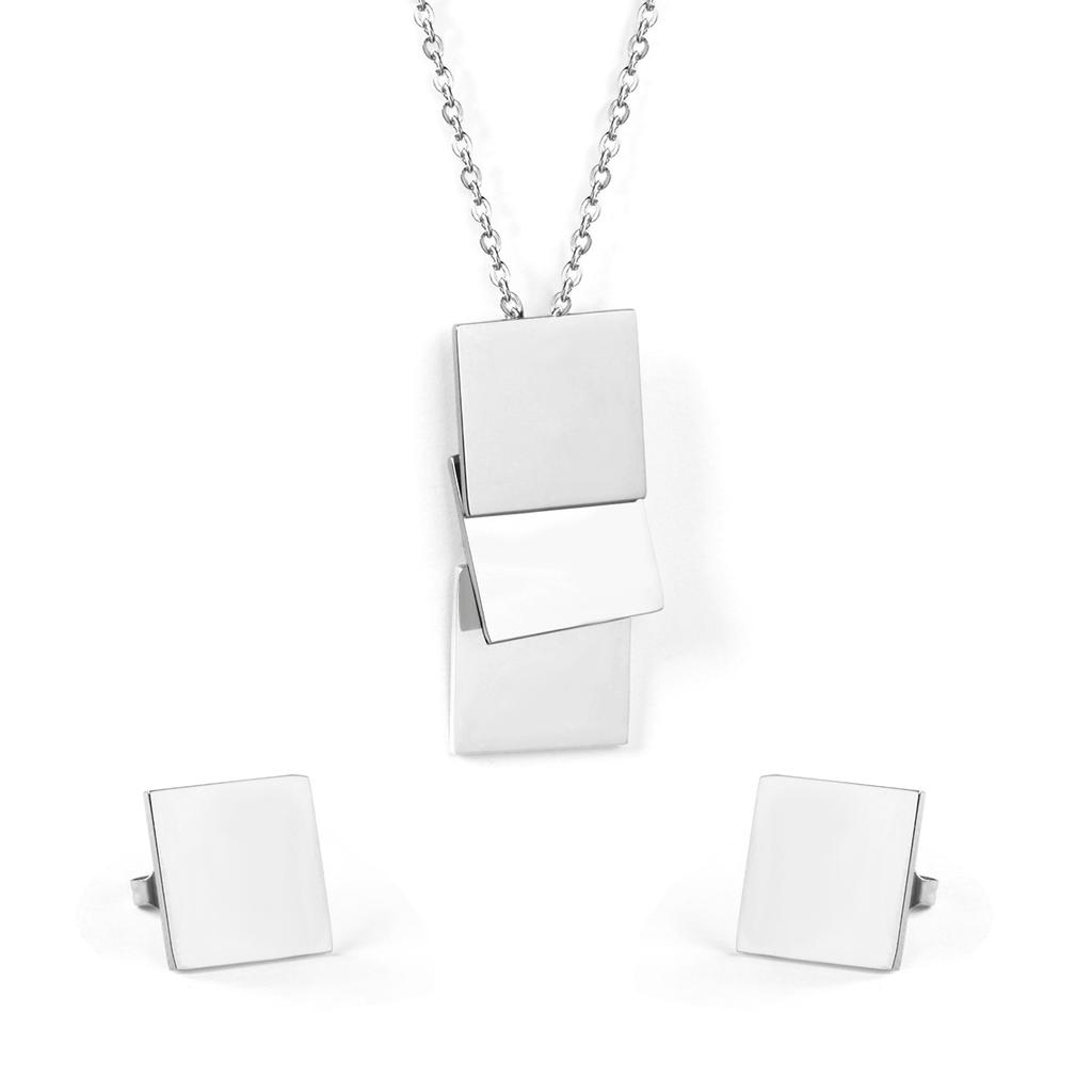 Geometric Round Steel Bead Earrings And Necklace Set Fashion Women Jewelry
