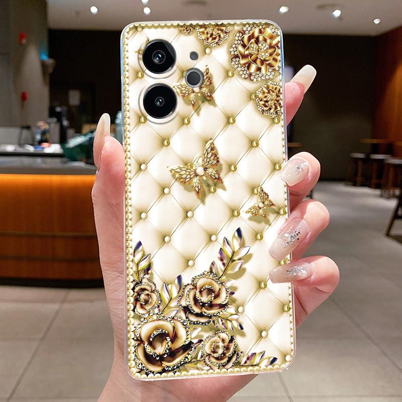 For Realme GT 6/6T/Neo6/Neo6 SE Bumper Soft Silicone TPU Clear Casing Fashion Cartoon Rabbit Painted Anti-fall Soft Cover