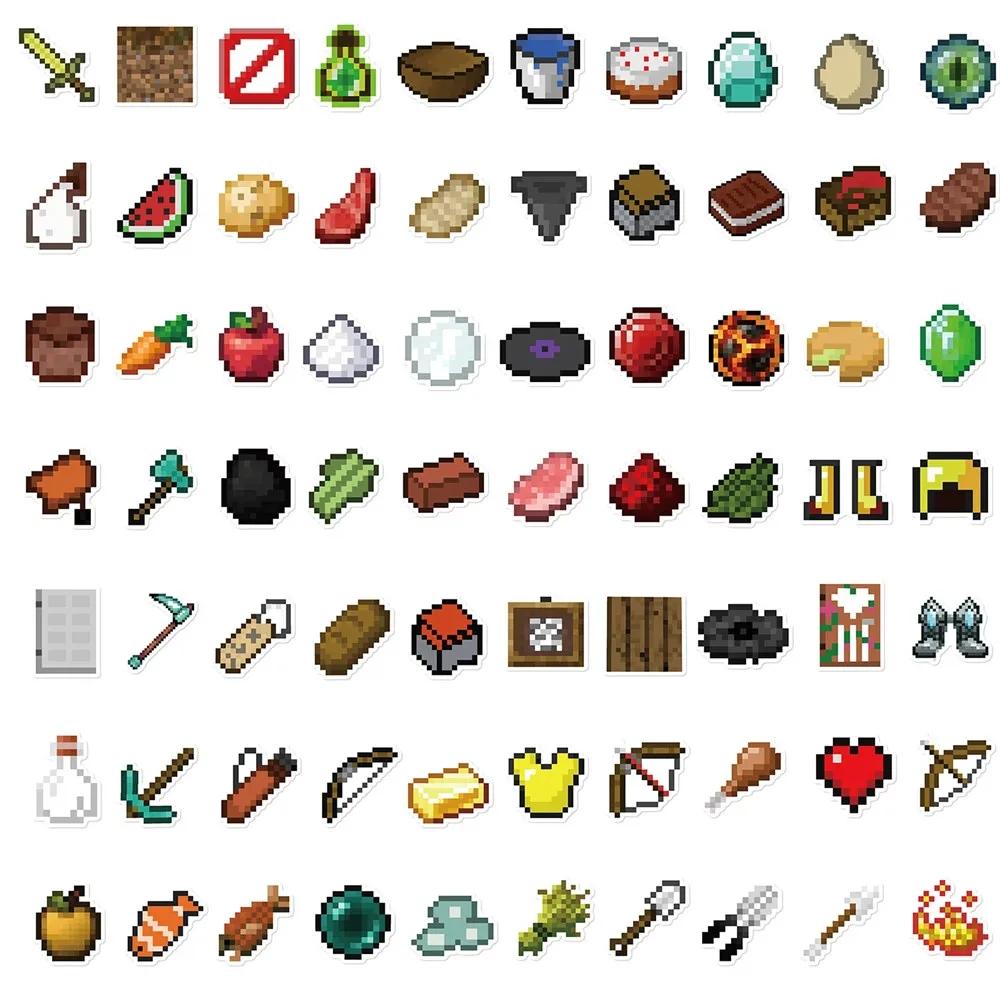 10/60PCS Pixels Game Stickers Vinyl  Steve My World Pixel DIY Stickers Scrapbooking Phone Luggage Skateboard Waterproof Decals
