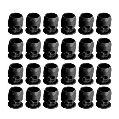 200pcs Skull Shaped Tattoo Ink Cup Professional Disposable Makeup Microblading Pigment Holder with Base Black