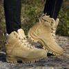 Men Desert Boots Adventure Outdoor Short Combat Boots Plus Size Black Jungle Cross-country Hiking Shoes