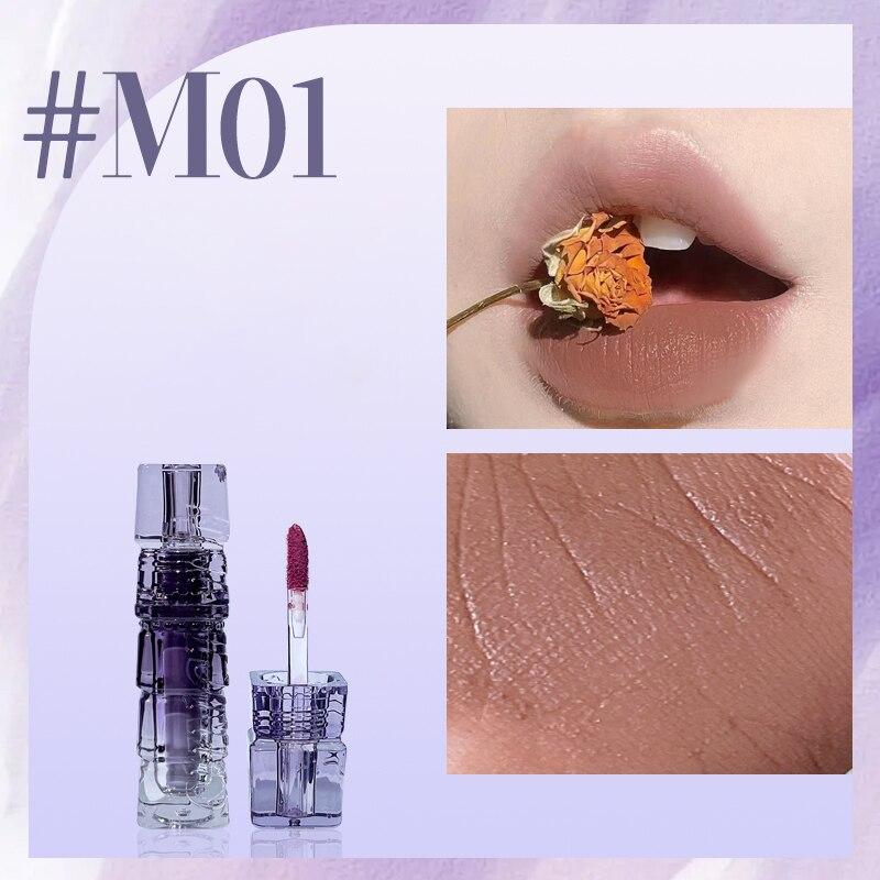 

Ягодно-красный бархатный блеск для губ, долговечная матовая помада для макияжа губ, сексуальный красный грязевой оттенок для губ, водостойкая косметика XYZ