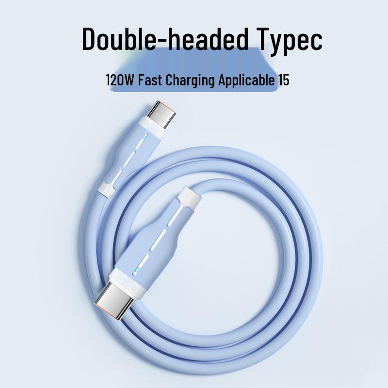 120W Dual Type-C Fast Charging Cable for Apple 15/16, Huawei Laptop & Phone, 6A