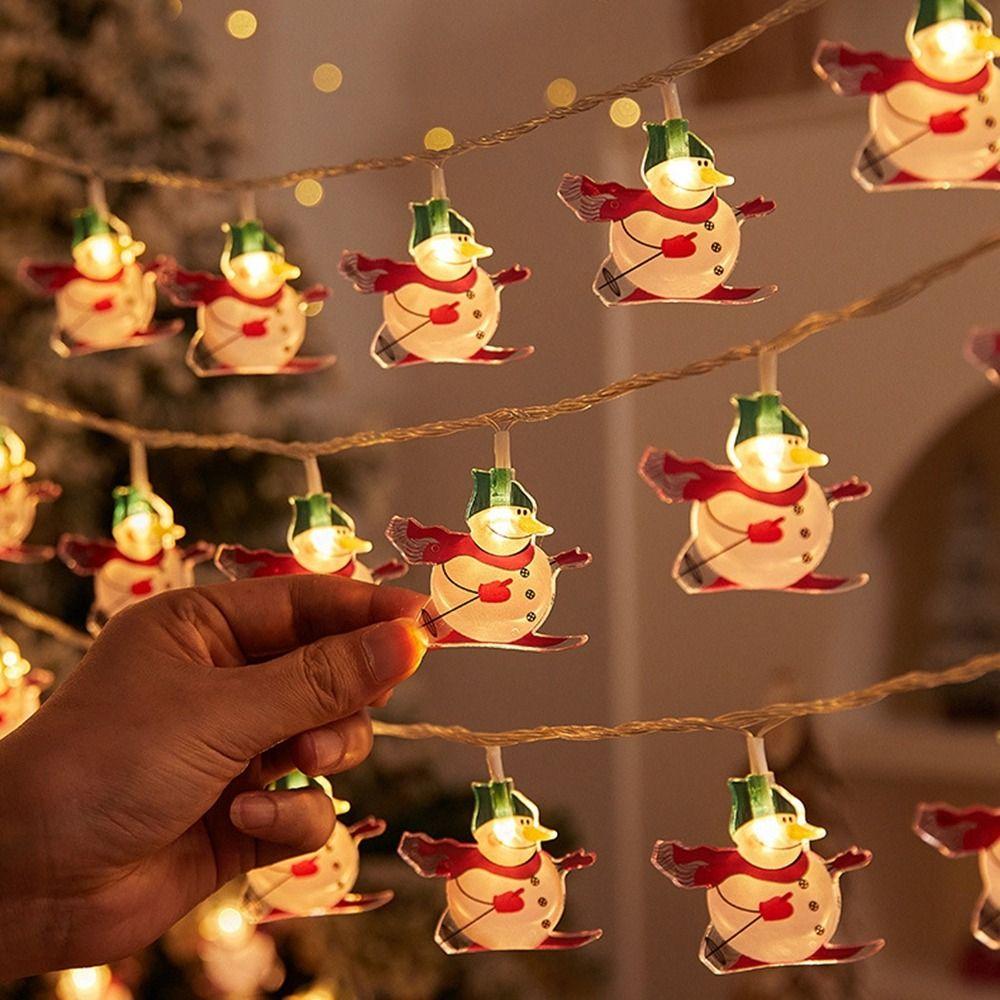 Santa Claus Snowman Christmas LED String Warm Light Garland Lights New Festival Lamp  Christma