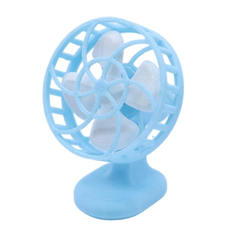 Miniature Electric Fan Model Figurine For 1/12 Doll House Landscape Realistic Design Cooling Fan Decorative Accessory
